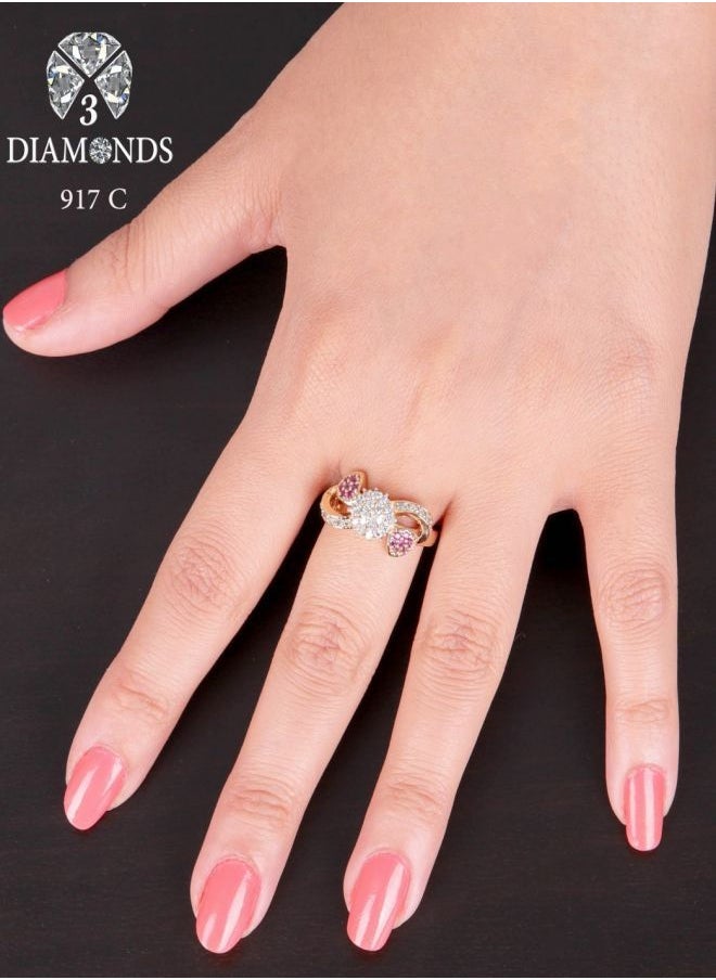 3Diamonds - Ring For Women 18K Gold Plated - Image 1