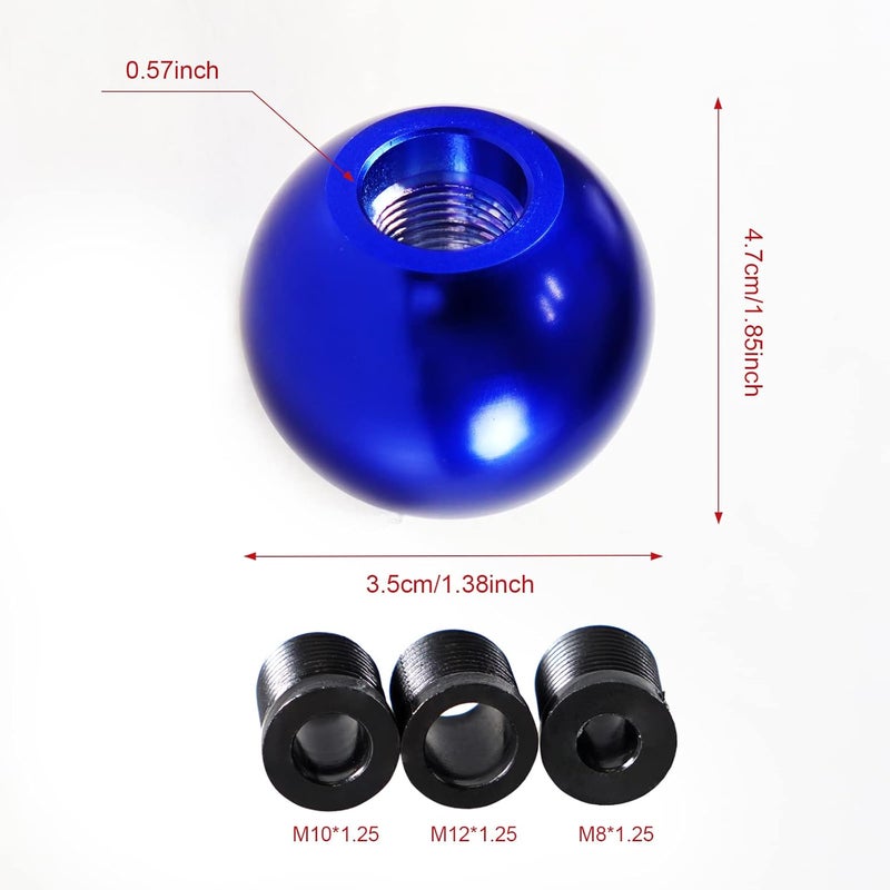 YIUIY Blue Chrome Round Ball Gear Shift Knob - Image 2
