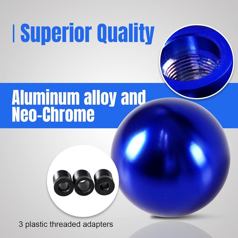 YIUIY Blue Chrome Round Ball Gear Shift Knob - Image 3