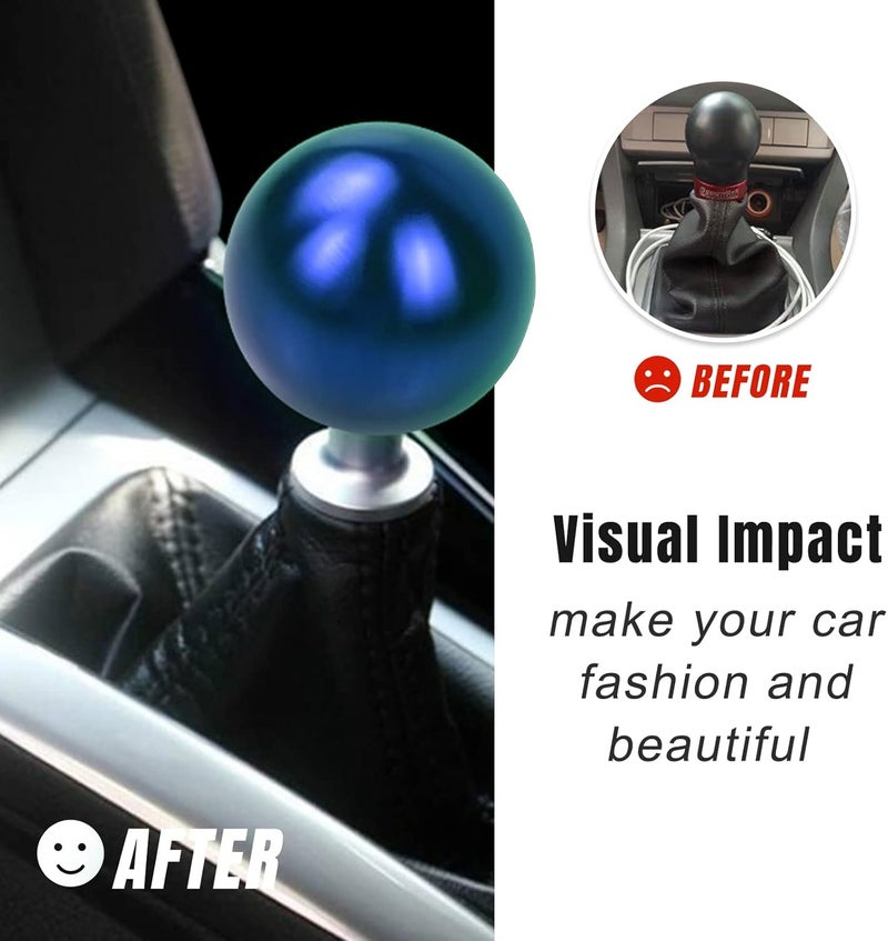 YIUIY Blue Chrome Round Ball Gear Shift Knob - Image 5
