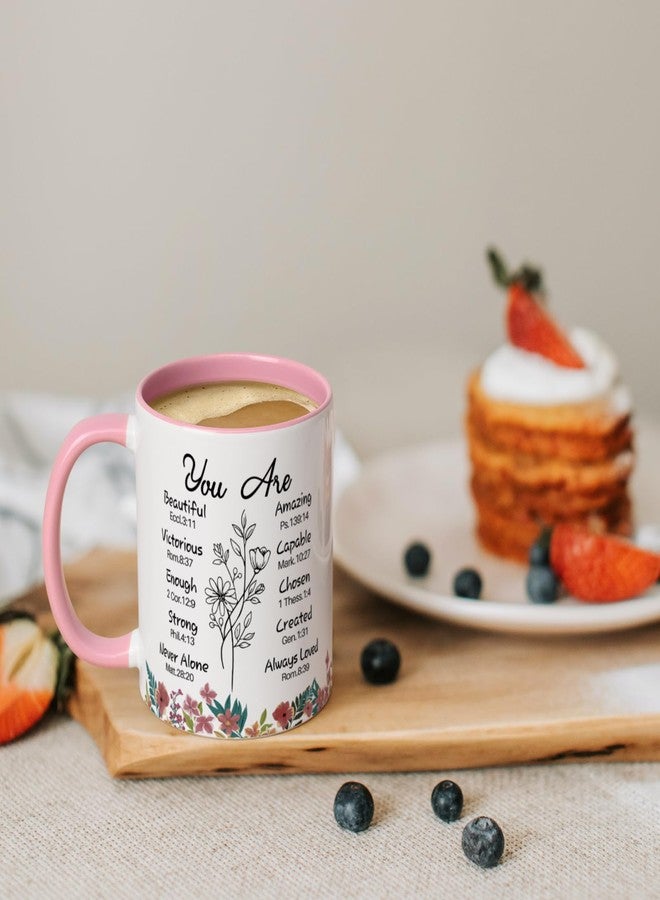 Maustic Christian Gifts for Women, Religious Inspirational Spiritual Birthday Gifts for Friends, Coworkers, Christian Coffee Mugs for Women, 11 Oz Two Tone (Pink & White) - Image 2