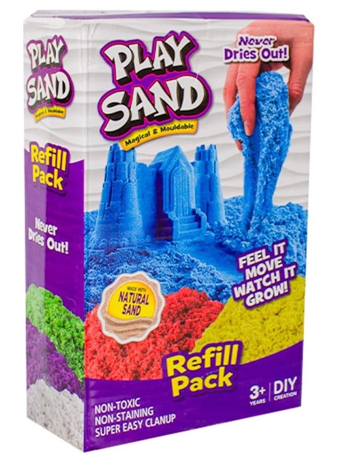 UKR UKR 4 Color Play Sand - 1000g Magical & Moldable Sand Box | DIY Sensory Toys for Kids | Ideal for Shaping, Squeezing, Scooping & Rolling | Perfect Gift for Boys & Girls Age 3+ (4 Light Colors)  - Image 2
