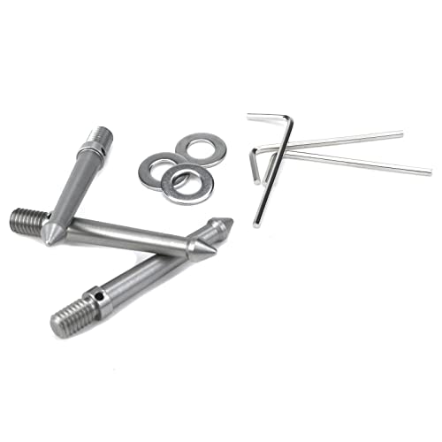 Pastlla 3 Pcs 3/8 Inch Thread Stainless Steel Spike Camera Accessories Tripod Ground Spike Metal Spike Mount Adapter Tripod Monopod Screw Thread Spike (80mm) - Image 4