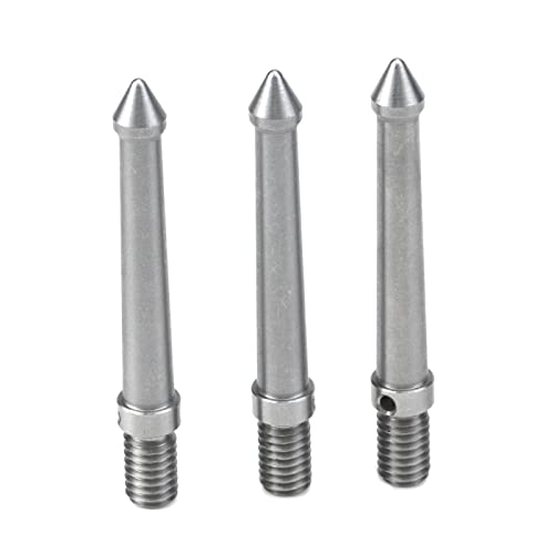 Pastlla 3 Pcs 3/8 Inch Thread Stainless Steel Spike Camera Accessories Tripod Ground Spike Metal Spike Mount Adapter Tripod Monopod Screw Thread Spike (80mm) - Image 3