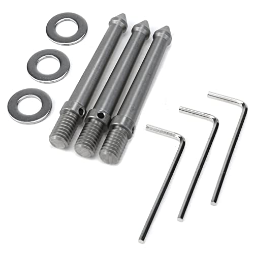 Pastlla 3 Pcs 3/8 Inch Thread Stainless Steel Spike Camera Accessories Tripod Ground Spike Metal Spike Mount Adapter Tripod Monopod Screw Thread Spike (80mm) - Image 1