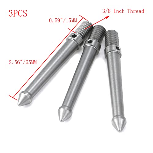 Pastlla 3 Pcs 3/8 Inch Thread Stainless Steel Spike Camera Accessories Tripod Ground Spike Metal Spike Mount Adapter Tripod Monopod Screw Thread Spike (80mm) - Image 2