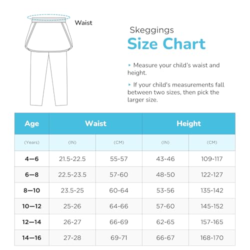 YouGotPlanB Skeggings for Girls | Pack of 1 | 2-in-1 Skirt with Attached Leggings | Cotton | Ages 4-16 Years | Comfort fit | Ideal for Sports & Play | XMasGift | 12-14 Years - Image 5