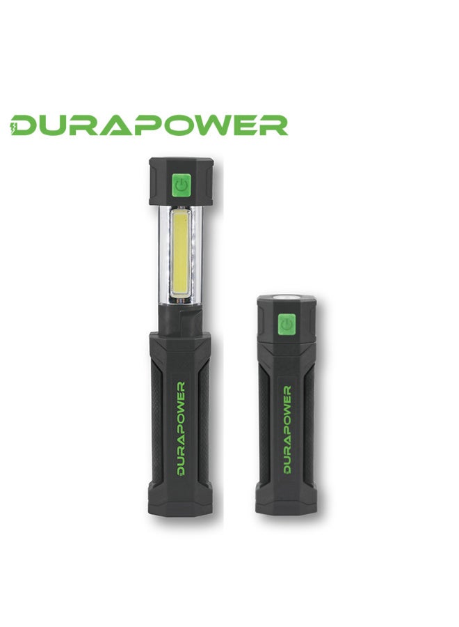 Durapower Portable Retractable Auto Repair Work Light – Charging Emergency Car Repair Light, Magnetic Auto Maintenance Work Light with Pull-out 80lm LED Flashlight, 180° Adjustable Luminous Panel & 360° Rotating Base, 3.7V 1800mAh Battery, 30cm USB Cable - Image 5