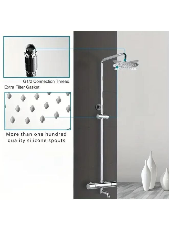 12 Inch Round Stainless Steel High Pressure Rainfall Shower Head Chrome Finish - Image 5