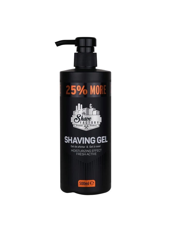 The Shave Factory Shaving Gel - Moisturizing Effect Fresh Active Product for Professional Barbers/Hairdressers and Traditional Shaving Enthusiasts (Fresh, 500ml)