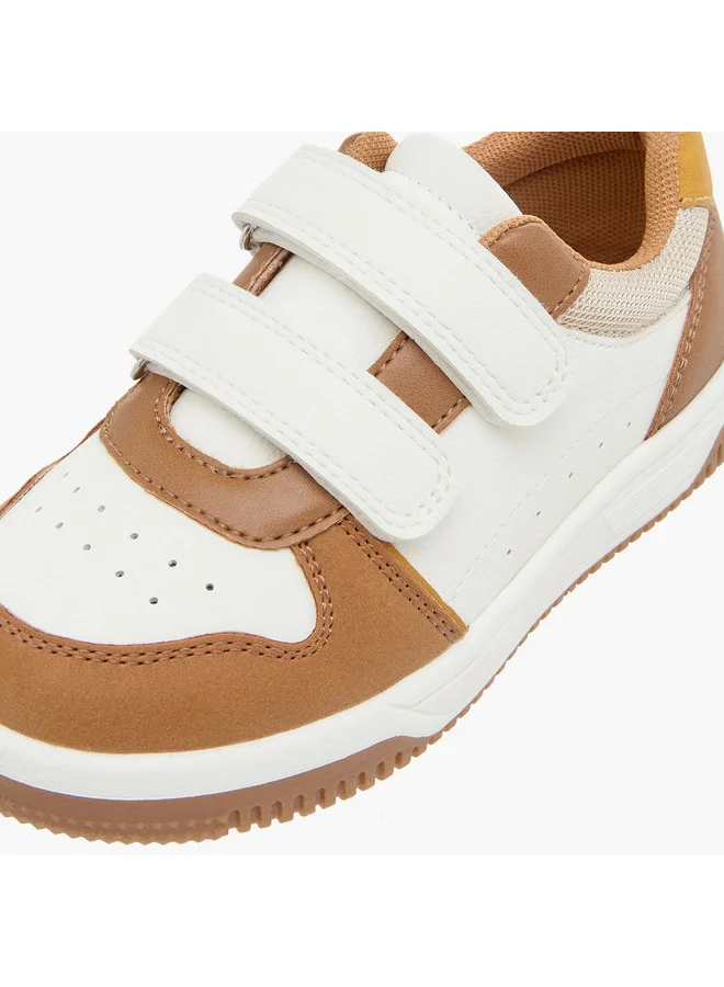 JUNIORS Boys Colourblock Sneakers with Hook and Loop Closure