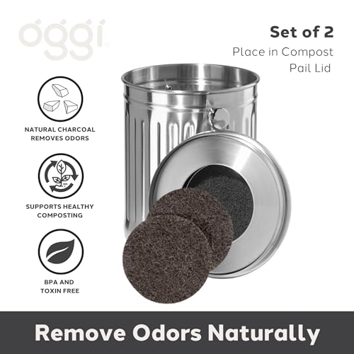 OGGI Set of 2 Charcoal Filters- Replacement Charcoal Filter for Countertop Compost Bin with Lid, Eco Friendly Products - Image 2