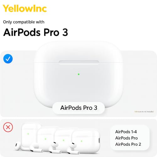 Yellowinc Case Cover for Apple Airpods Pro 3 (2025) (Orange, Transparent with Lock) - Image 2