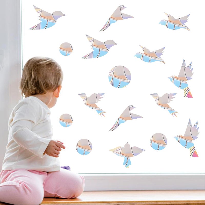 Shawula 45pcs Heart Valentine Day Window Comings Clings anti-tolision Comings لإنقاذ الطيور من تصادمات النوافذ - Image 5