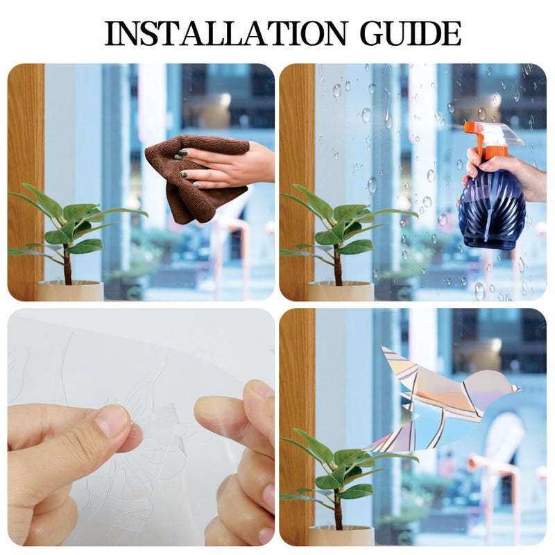 Shawula 45pcs Heart Valentine Day Window Comings Clings anti-tolision Comings لإنقاذ الطيور من تصادمات النوافذ - Image 2