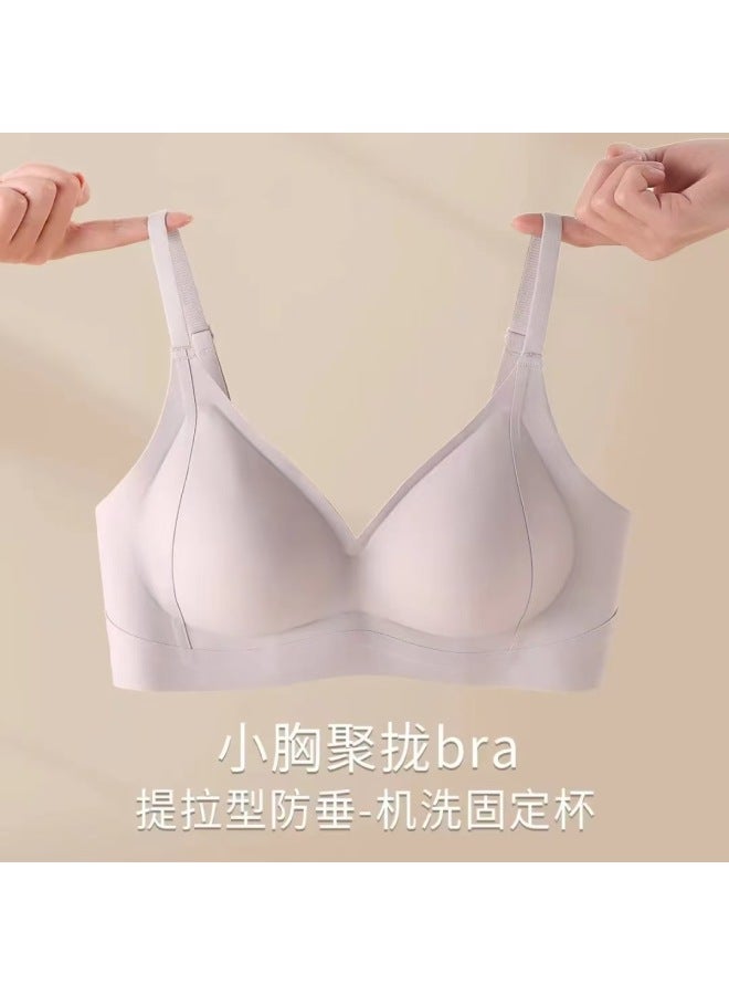 Beautiful Breast Gathering Litching Underwear Women's Small Chest Large Lightweight And Thin No-mark Empty Cup Breast-closing Anti-sagging Beautiful Back Bra