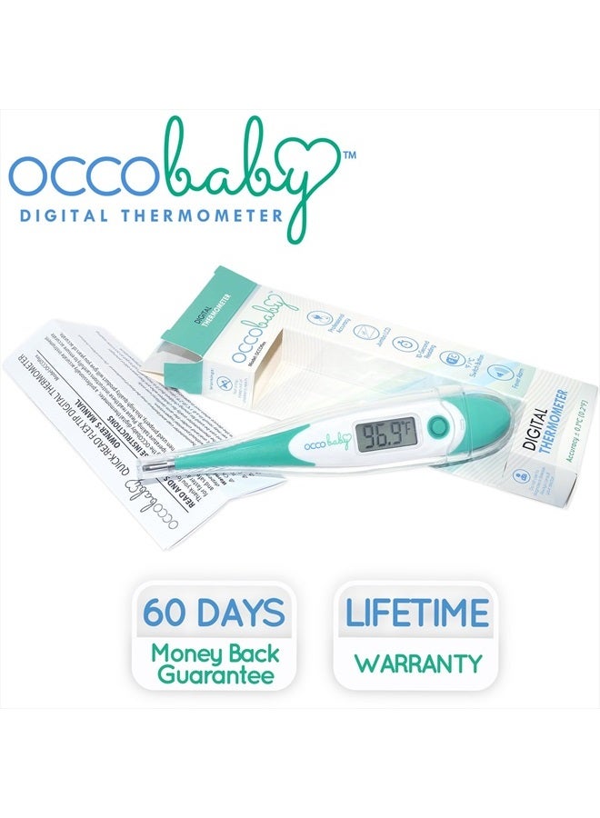 OCCObaby Clinical Digital Baby Thermometer - LCD, Flexible Tip, 10 Second Quick Accurate Fever Alarm Rectal Oral & Underarm Use - Waterproof Baby Thermometer for Infants & Toddlers - Image 4