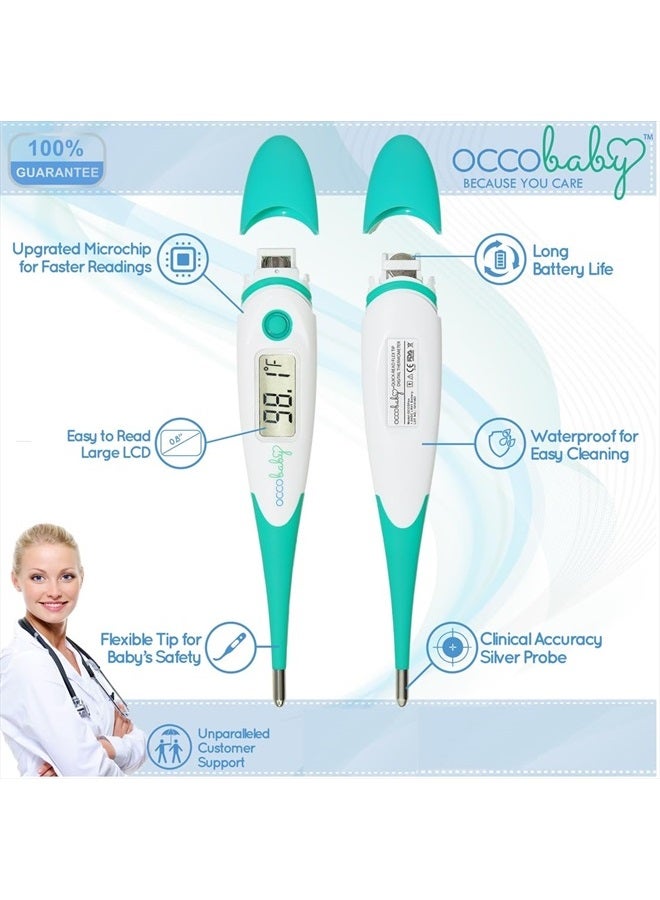 OCCObaby Clinical Digital Baby Thermometer - LCD, Flexible Tip, 10 Second Quick Accurate Fever Alarm Rectal Oral & Underarm Use - Waterproof Baby Thermometer for Infants & Toddlers - Image 5