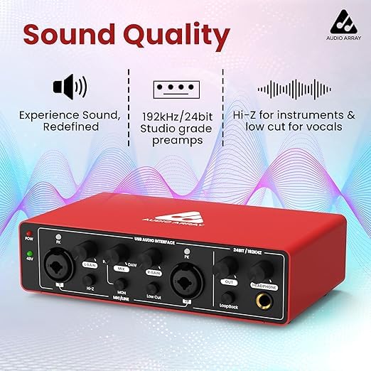 Audio Array Podcast Kit | USB/XLR Dynamic Mic with Boom Arm & Audio Interface 24-Bit/192kHz | Metal Build | Plug & Play | No-Latency Monitoring for Streaming, Recording & Content Creation - PB-05 - Image 2