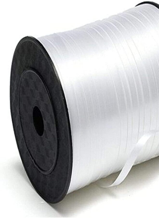 Salux - SILVER Balloon & Gift Foil Curling Ribbon Roll - 450m - Image 1