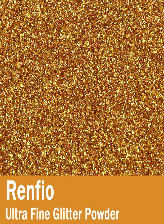 Renfio Ultra Fine Glitter Powder Metallic Resin Glitter 2.11 Oz (60g) PET Flakes Crafts Sequins 1/128" 0.008" 0.2mm Epoxy Chips Flakes for Tumblers Slime Decoration - Deep Gold - Image 2
