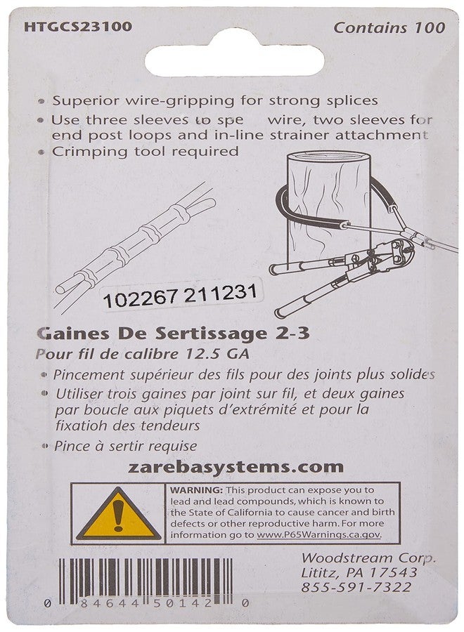 Zareba Gritted Wire Crimping Sleeve 2-3 - Splice Wire, In-Line Strainers & Loops at End Posts - Use with 12.5 Gauge Wire - 100 Pack - HTGCS23100 - Image 5