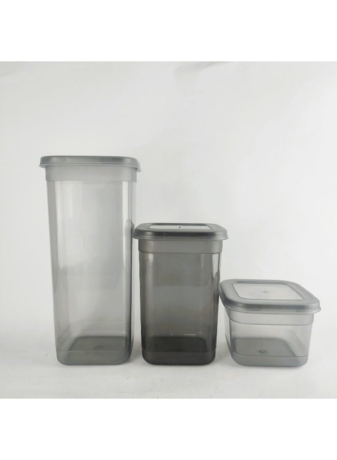 3 Pack Reusable Food Storage Container with Removable Lid Made of Healthy Plastic, Can Organize Food, Spices, Grains, Nuts - Image 1