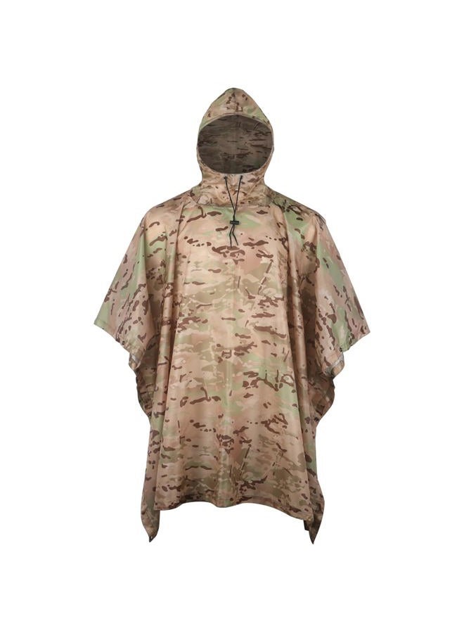 GRVCN Military Rain Poncho, Camouflage Raincoat Outdoor Waterproof Lightweight - Image 1