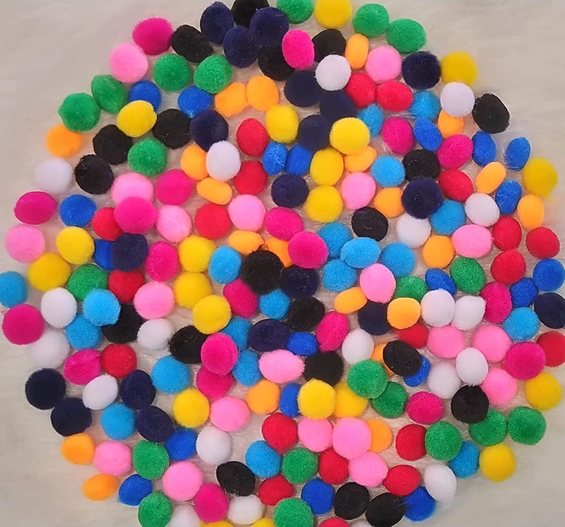 TE TE Pom Poms Hobby Supplies and DIY Creative Crafts Decorations, 200 Pompoms Multicolor, Cotton  - Image 1