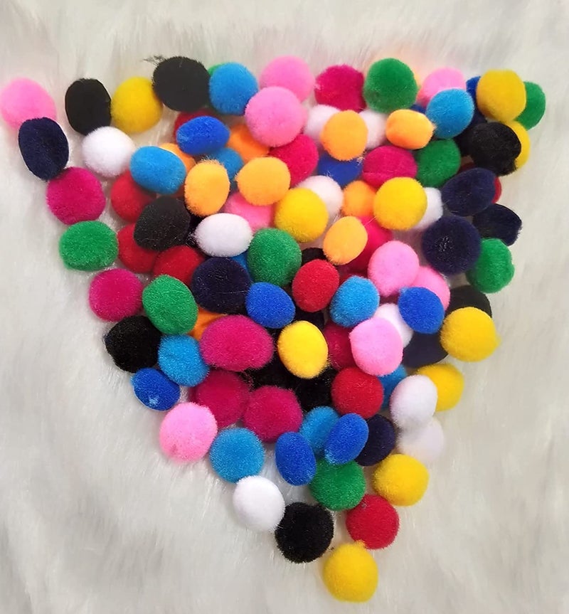 TE Pom Poms Hobby Supplies and DIY Creative Crafts Decorations, 200 Pompoms Multicolor, Cotton - Image 4
