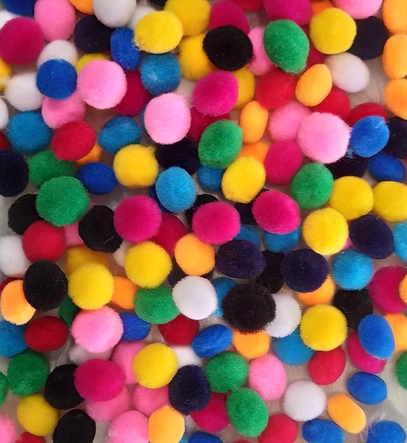 TE Pom Poms Hobby Supplies and DIY Creative Crafts Decorations, 200 Pompoms Multicolor, Cotton - Image 2