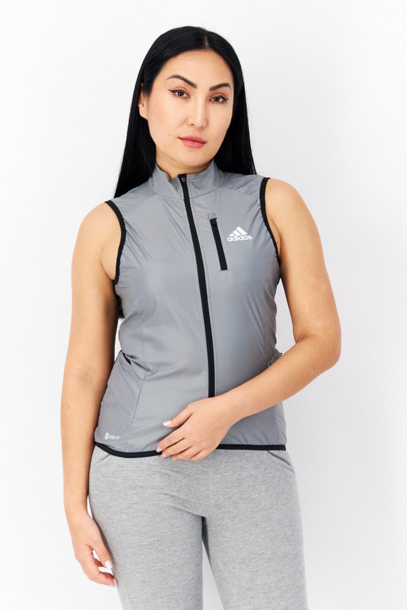 Adidas Women Sportswear Fit Sleeveless Training Vest, Grey - Image 1