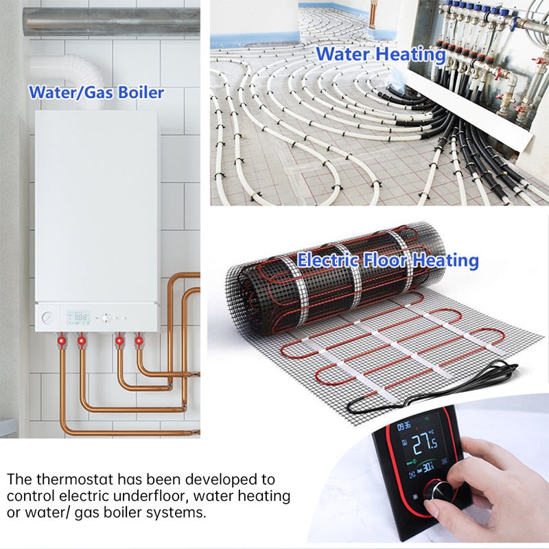 Smart Thermostat for House Water Electric Heating Water Gas Boiler AC thermostat with VA Digital Touch Screen and Adjustable Knob 5+1+1 Weekly Programming/Manual/Auto/Holiday Mode - Image 2