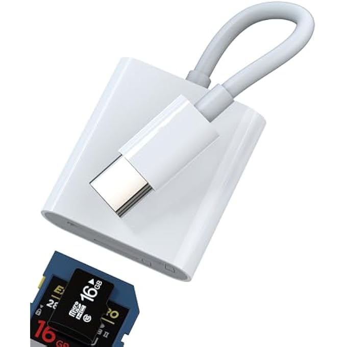 rayihni SD CARD READER USB C (2IN1) MICRO SD TF CARD READER ADAPTER FOR IPHONE 16 15 PRO MAX FOR APPLE TYPE C PHOTOS CAMERA MEMORY ANDROID MACBOOK THUNDERBOLT FOR IPAD COMPATIBLE WITH SAMSUNG - Image 1