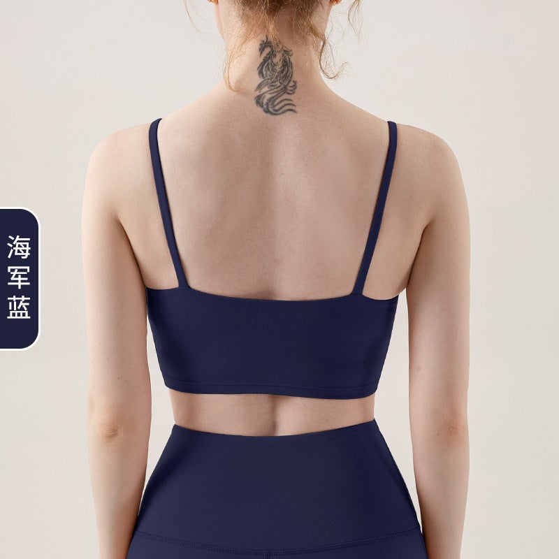 Lycra Lulu Yoga Vest Women'S Fitness Top Nude Beauty Back Strap Bra Shockproof High Strength Sports Underwear - Image 1