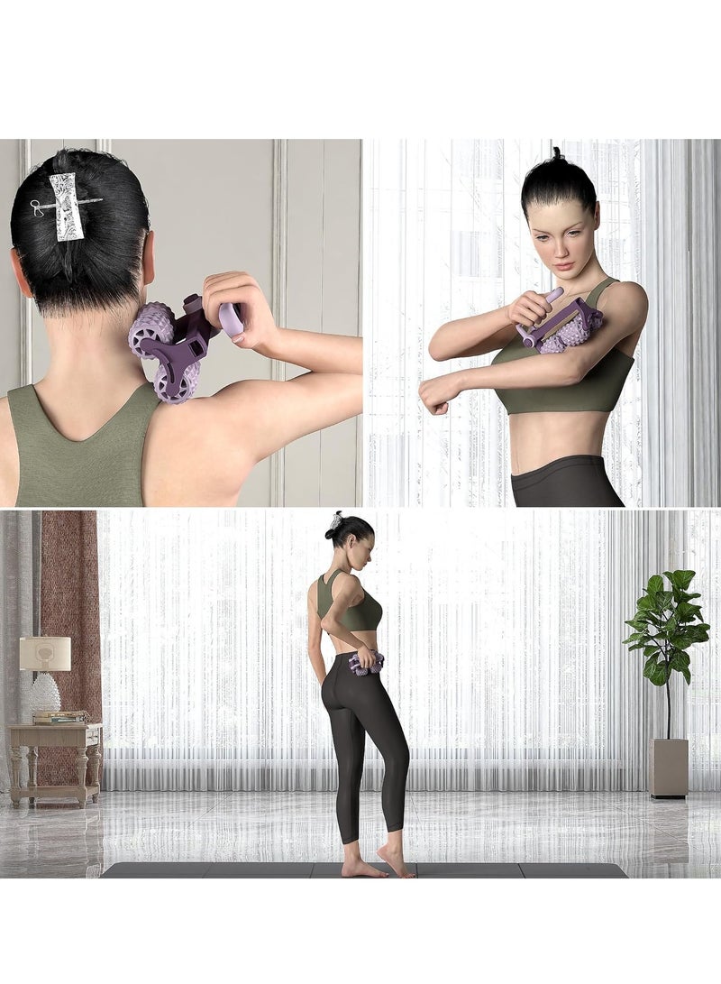SYOSI Muscle Roller Stick, Body Massage Stick - Release Myofascial Trigger Points Reduce Muscle Soreness Tightness Leg Cramps & Back Pain Purple  - Image 3