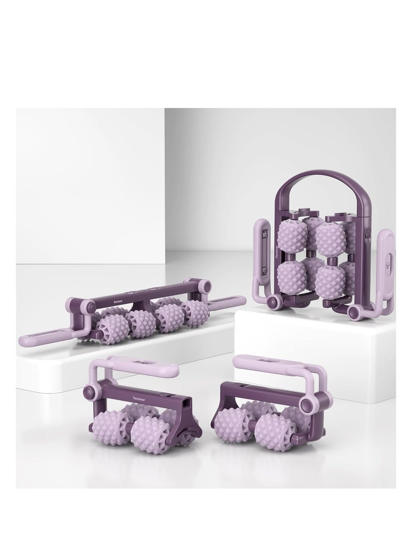 SYOSI Muscle Roller Stick, Body Massage Stick - Release Myofascial Trigger Points Reduce Muscle Soreness Tightness Leg Cramps & Back Pain Purple  - Image 1