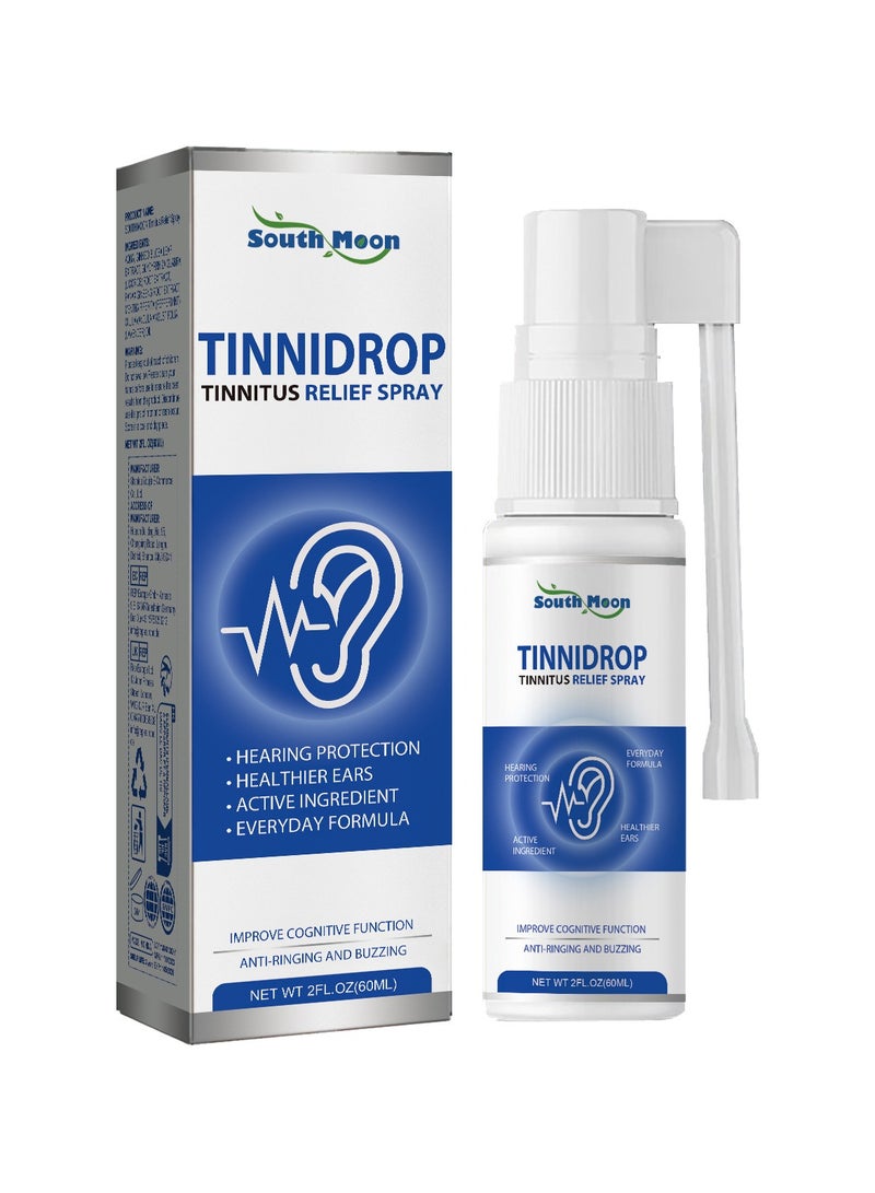 SOUTH MOON Tinnitus Relief Agent, Tinnitus Relief Spray, Earwax Cleaning and Care Spray, Natural Ingredients Without Damage, Tinnitus Relief Device, Used to Relieve Tinnitus and Ear Pain 60ml - Image 1