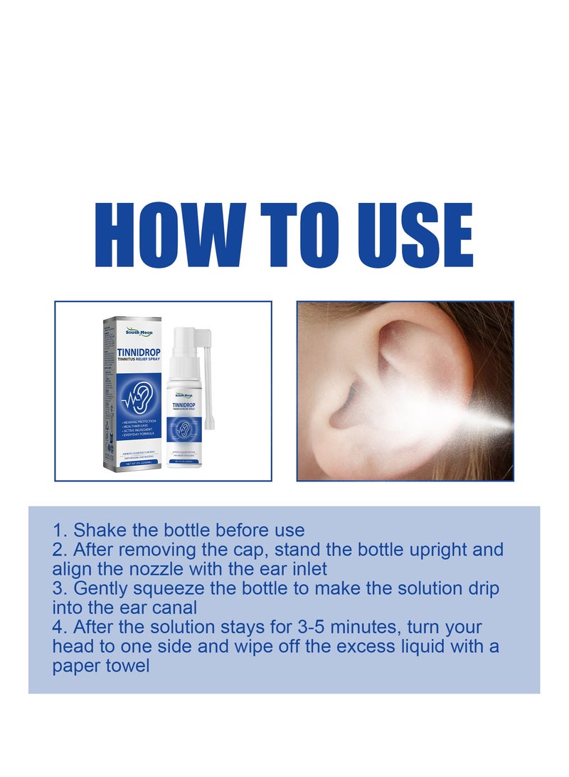 SOUTH MOON Tinnitus Relief Agent, Tinnitus Relief Spray, Earwax Cleaning and Care Spray, Natural Ingredients Without Damage, Tinnitus Relief Device, Used to Relieve Tinnitus and Ear Pain 60ml - Image 3