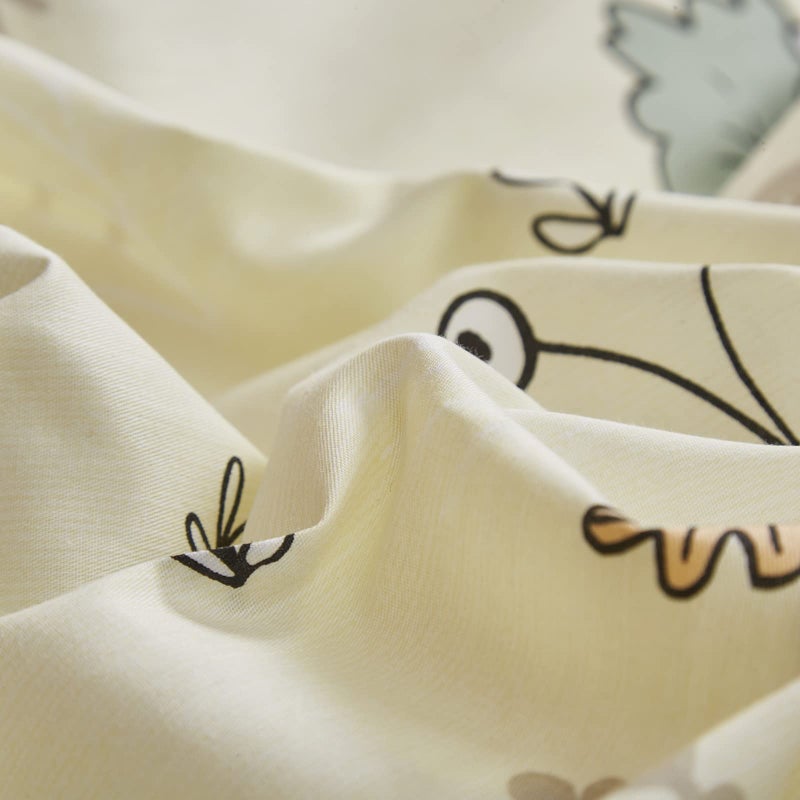 CLOTHKNOW Kids Twin Duvet Cover Set Animal Cartoon Bedding Sets Light Yellow Duvet Cover Twin Woodland Forest Fox Animal Bedding with 2 x Pillow Cases - Image 5