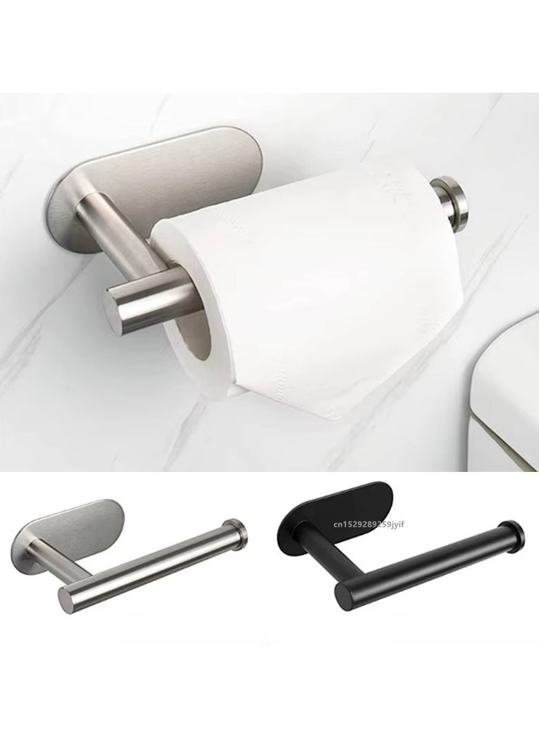 Generic - No Drilling Toilet Paper Holder SUS304 Stainless Steel Self Adhesive Wall Mount Tissue Towel Roll Dispenser for Bathroom Kitchen - Image 1
