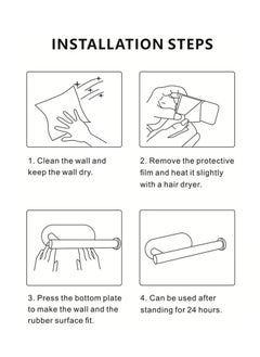 Generic No Drilling Toilet Paper Holder SUS304 Stainless Steel Self Adhesive Wall Mount Tissue Towel Roll Dispenser for Bathroom Kitchen  - Image 5