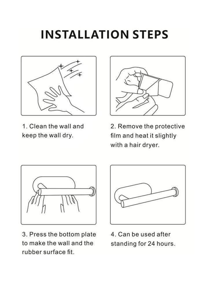 Generic - No Drilling Toilet Paper Holder SUS304 Stainless Steel Self Adhesive Wall Mount Tissue Towel Roll Dispenser for Bathroom Kitchen - Image 1