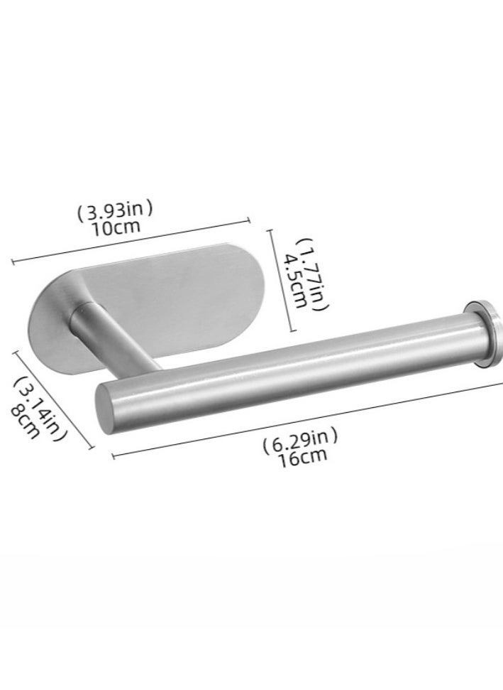 Generic - No Drilling Toilet Paper Holder SUS304 Stainless Steel Self Adhesive Wall Mount Tissue Towel Roll Dispenser for Bathroom Kitchen - Image 1