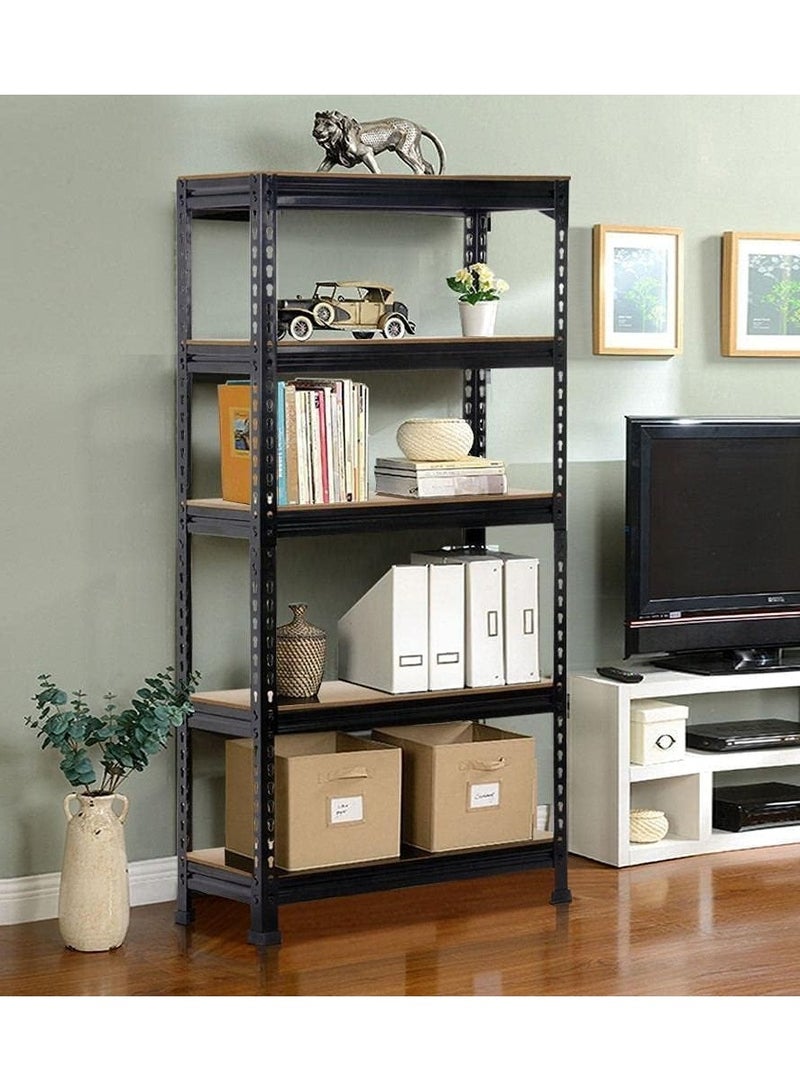 DubaiGallery 5-Tier Steel Shelving; 800 lb. Capacity per Shelf; Black storage organizer shelf shelves  - Image 4