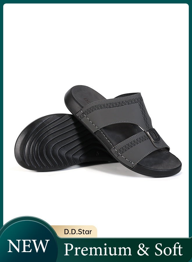 D.D.Star Arabic Slipper For Men, Handmade Men's Sandals With Memory Foam Sole, Big Size And Comfortable Traditional Arabic Sandals. - Image 1