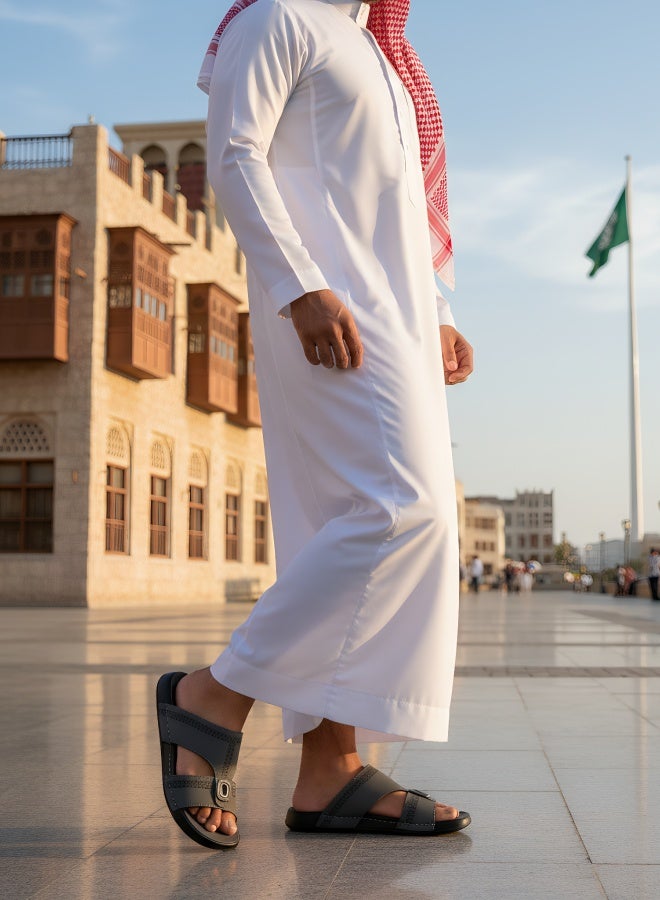 D.D.Star Arabic Slipper For Men, Handmade Men's Sandals With Memory Foam Sole, Big Size And Comfortable Traditional Arabic Sandals. - Image 3