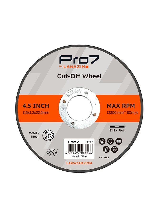 LAWAZIM Pro7 Cutting Disc for Metal & Steel - 5 Piece 4.5inch (115x1.2mm) - Thin Cut Off Cutting Wheel Set with 7/8" Arbor - for Metal, Inox, Pipes, Sheet Metal, Rods, Profiles, and Precision Cutting - Image 2