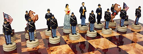 HPL US American Civil War Queens Set of Chess Men Pieces Hand Painted NO Board - Image 5