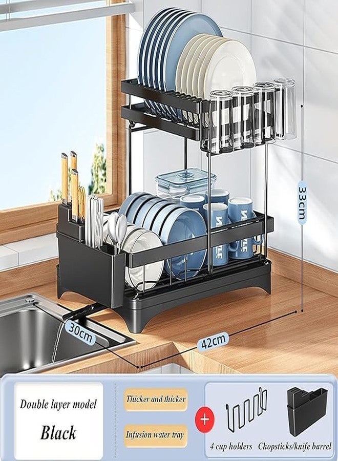 NYTRYD Kitchen Drainers, Stainless Steel Dish Drying Rack, Countertop Dish Drainer with Removable Cutlery Holder, for Kitchen Organization. - Image 2